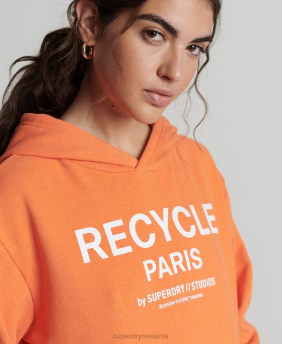 Superdry hanorac de oraș reciclat îmbrăcăminte portocale femei JX0Z5905