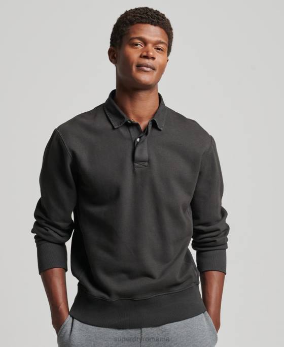 Superdry hanorac de rugby supravopsit îmbrăcăminte gri inchis bărbați JX0Z816