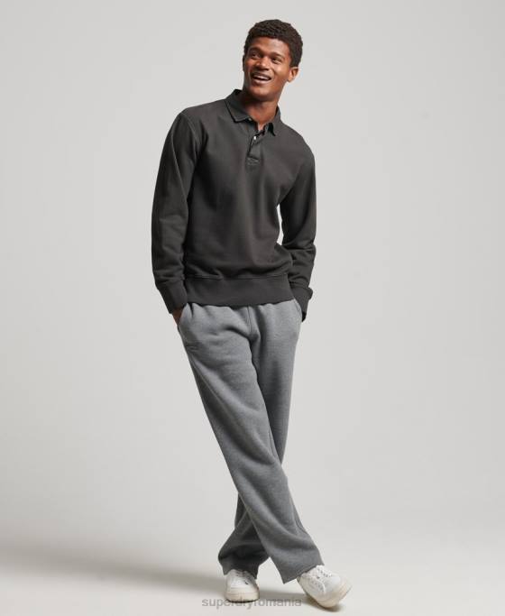 Superdry hanorac de rugby supravopsit îmbrăcăminte gri inchis bărbați JX0Z816