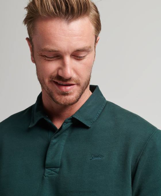 Superdry hanorac de rugby supravopsit îmbrăcăminte verde bărbați JX0Z657