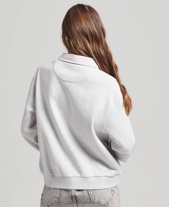 Superdry hanorac de rugby vintage îmbrăcăminte gri deschis femei JX0Z3052