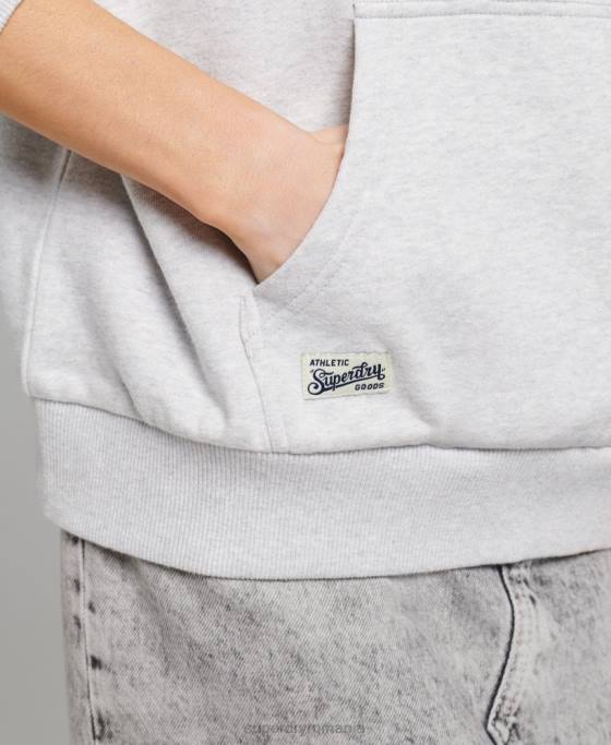 Superdry hanorac de rugby vintage îmbrăcăminte gri deschis femei JX0Z3052