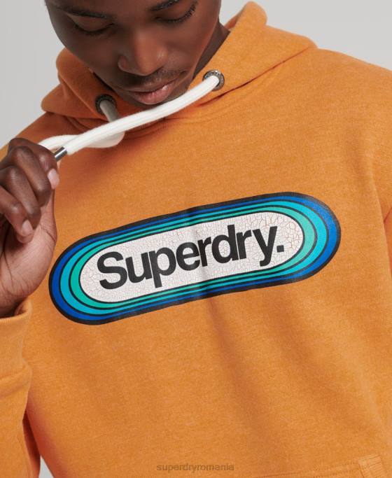Superdry hanorac de sezon cu logo vintage îmbrăcăminte galben bărbați JX0Z5195