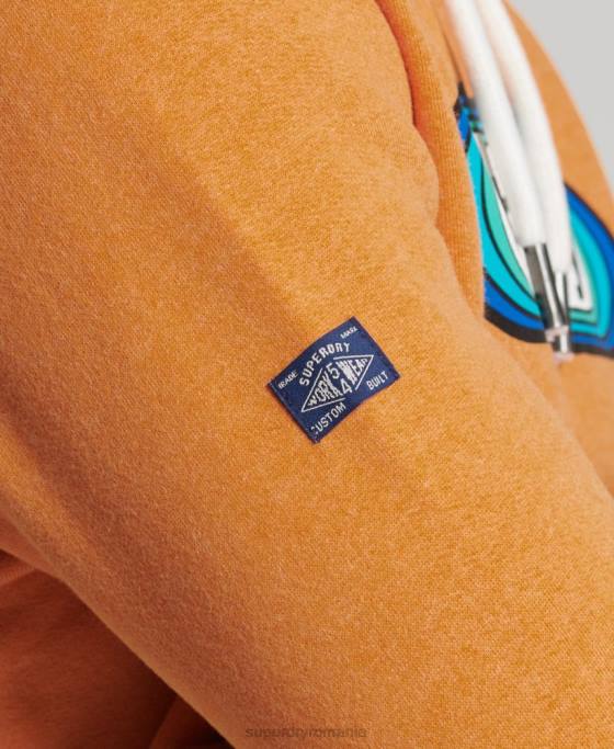 Superdry hanorac de sezon cu logo vintage îmbrăcăminte galben bărbați JX0Z5195
