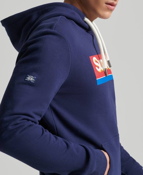 Superdry hanorac de sezon cu logo vintage îmbrăcăminte marina bărbați JX0Z883