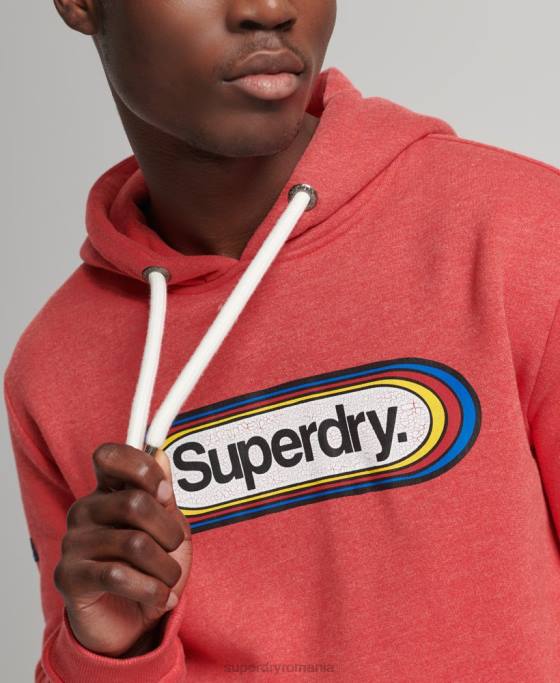 Superdry hanorac de sezon cu logo vintage îmbrăcăminte roșu bărbați JX0Z5117