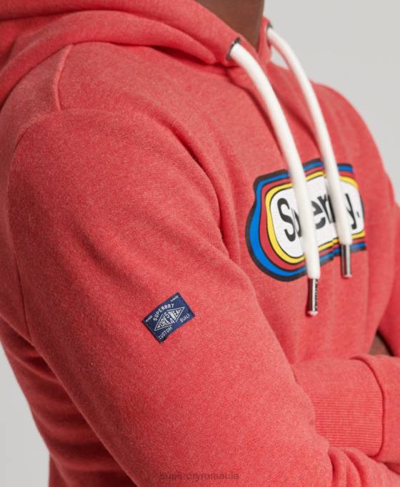 Superdry hanorac de sezon cu logo vintage îmbrăcăminte roșu bărbați JX0Z5117