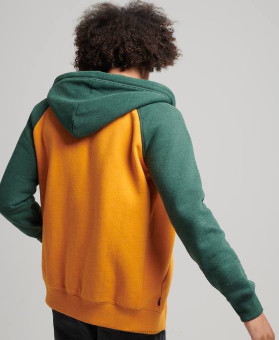 Superdry hanorac din bumbac organic cu logo esențial baseball cu fermoar îmbrăcăminte aur bărbați JX0Z803