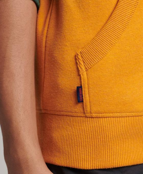 Superdry hanorac din bumbac organic cu logo esențial baseball cu fermoar îmbrăcăminte aur bărbați JX0Z803