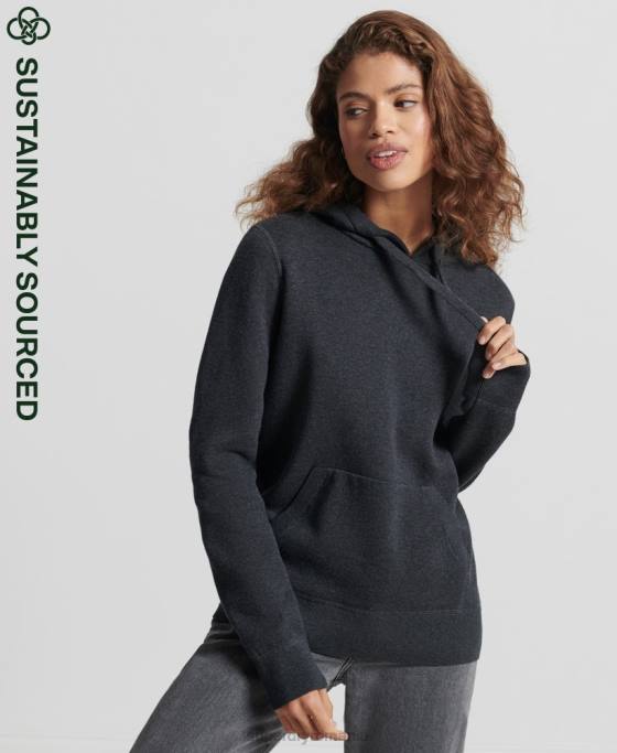 Superdry hanorac din bumbac organic esential din bumbac organic îmbrăcăminte negru femei JX0Z6686