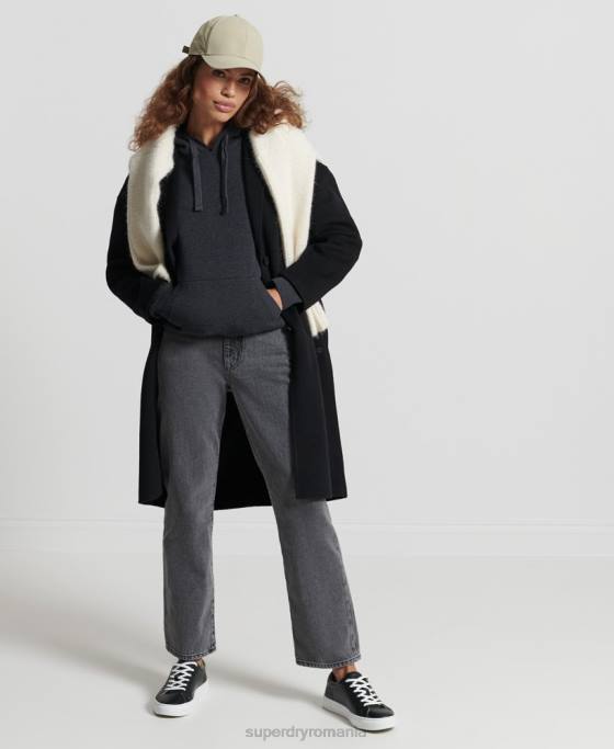 Superdry hanorac din bumbac organic esential din bumbac organic îmbrăcăminte negru femei JX0Z6686