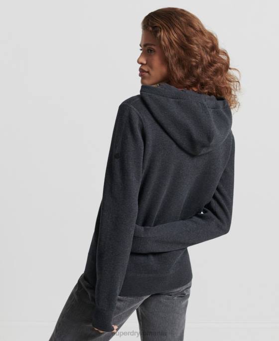 Superdry hanorac din bumbac organic esential din bumbac organic îmbrăcăminte negru femei JX0Z6686