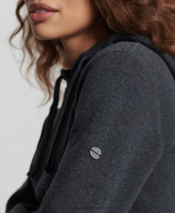 Superdry hanorac din bumbac organic esential din bumbac organic îmbrăcăminte negru femei JX0Z6686