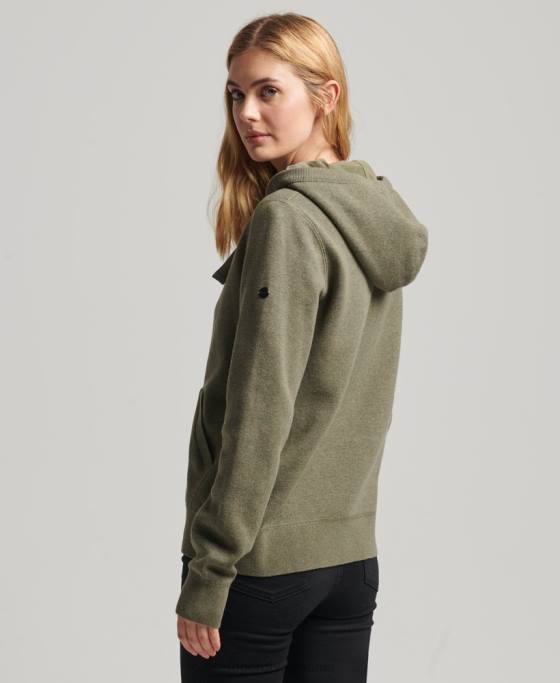 Superdry hanorac din bumbac organic esential din bumbac organic îmbrăcăminte verde femei JX0Z6757