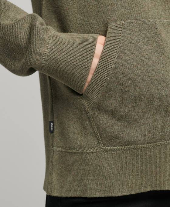 Superdry hanorac din bumbac organic esential din bumbac organic îmbrăcăminte verde femei JX0Z6757