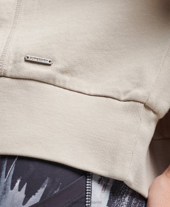 Superdry hanorac din bumbac organic flex batwing crew îmbrăcăminte bej femei JX0Z5924
