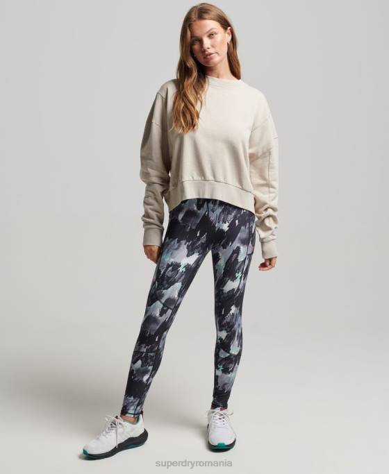 Superdry hanorac din bumbac organic flex batwing crew îmbrăcăminte bej femei JX0Z5924