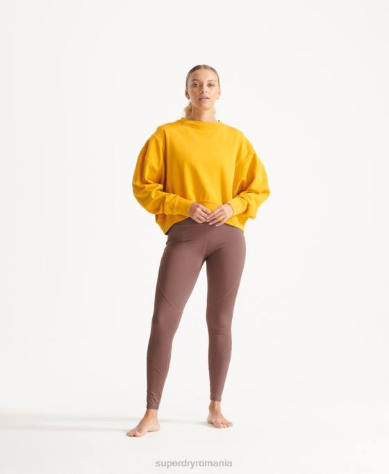 Superdry hanorac din bumbac organic flex batwing crew îmbrăcăminte galben femei JX0Z5830