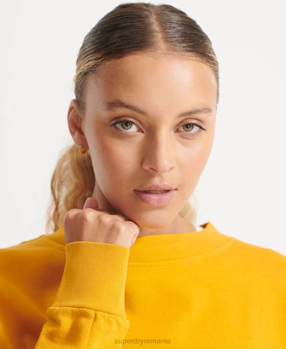 Superdry hanorac din bumbac organic flex batwing crew îmbrăcăminte galben femei JX0Z5830