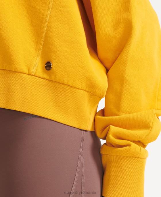 Superdry hanorac din bumbac organic flex batwing crew îmbrăcăminte galben femei JX0Z5830