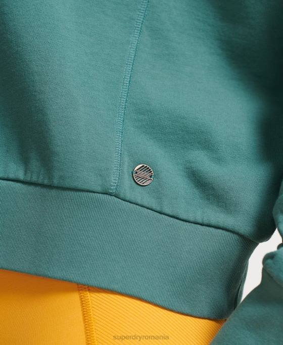 Superdry hanorac din bumbac organic flex batwing crew îmbrăcăminte verde femei JX0Z5806