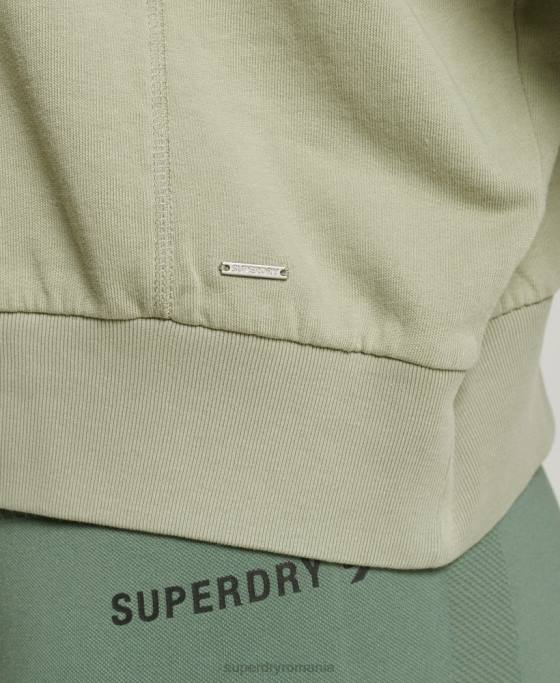 Superdry hanorac din bumbac organic flex batwing crew îmbrăcăminte verde femei JX0Z6031