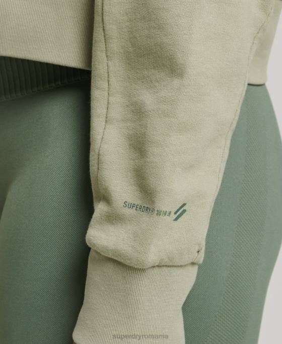 Superdry hanorac din bumbac organic flex batwing crew îmbrăcăminte verde femei JX0Z6031