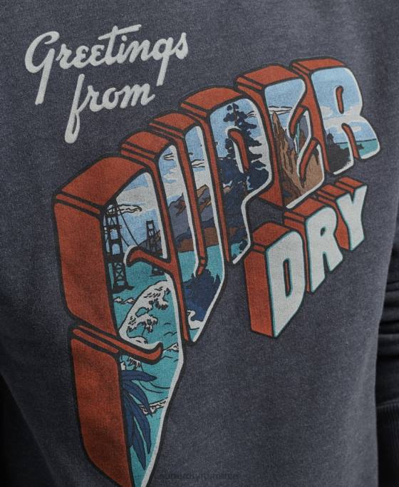 Superdry hanorac echipaj autocolant de călătorie îmbrăcăminte marina bărbați JX0Z510