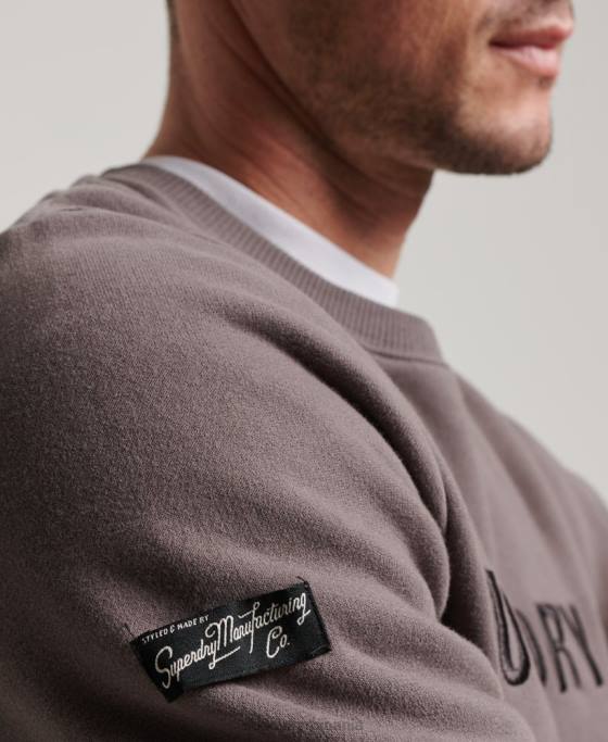 Superdry hanorac echipaj de lucru cu logo corporație îmbrăcăminte gri inchis bărbați JX0Z5203