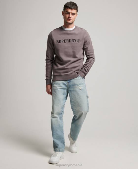 Superdry hanorac echipaj de lucru cu logo corporație îmbrăcăminte gri inchis bărbați JX0Z5203
