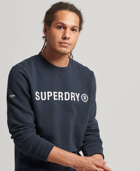 Superdry hanorac echipaj de lucru cu logo corporație îmbrăcăminte marina bărbați JX0Z5061