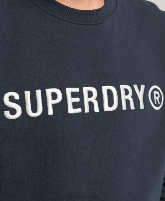 Superdry hanorac echipaj de lucru cu logo corporație îmbrăcăminte marina bărbați JX0Z5061