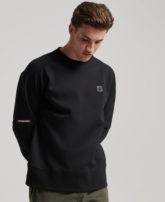 Superdry hanorac echipaj tech îmbrăcăminte negru bărbați JX0Z504