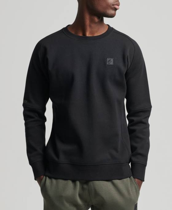 Superdry hanorac echipaj tech îmbrăcăminte negru bărbați JX0Z5043