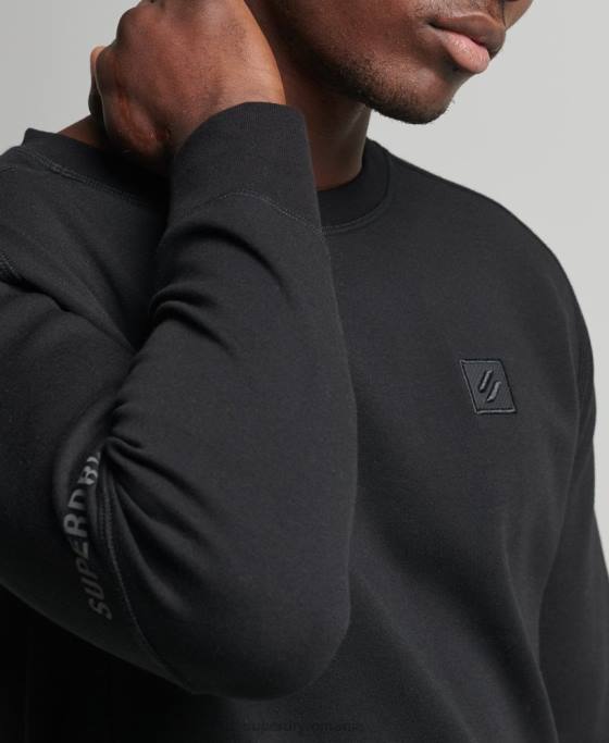 Superdry hanorac echipaj tech îmbrăcăminte negru bărbați JX0Z5043