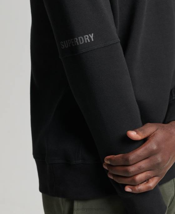 Superdry hanorac echipaj tech îmbrăcăminte negru bărbați JX0Z5043