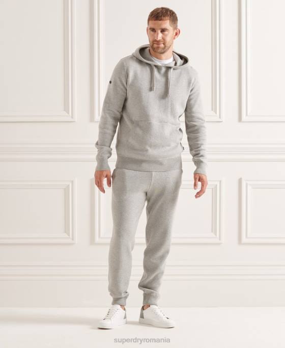 Superdry hanorac esențial din bumbac organic îmbrăcăminte gri deschis bărbați JX0Z5207