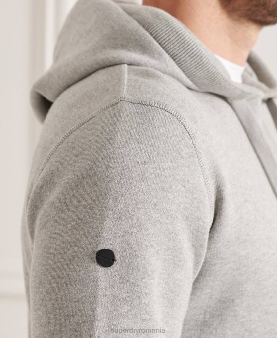 Superdry hanorac esențial din bumbac organic îmbrăcăminte gri deschis bărbați JX0Z5207
