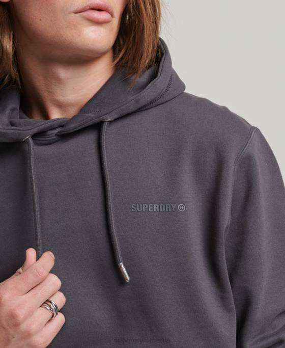 Superdry hanorac esențial supravopsit îmbrăcăminte gri inchis bărbați JX0Z553