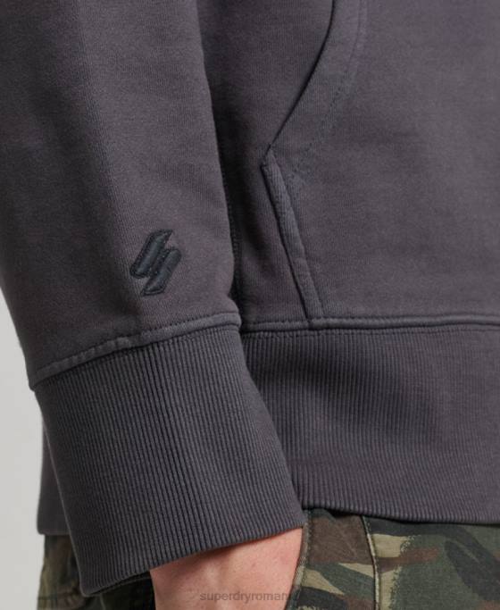 Superdry hanorac esențial supravopsit îmbrăcăminte gri inchis bărbați JX0Z553