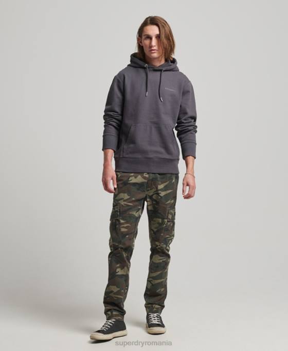 Superdry hanorac esențial supravopsit îmbrăcăminte gri inchis bărbați JX0Z553