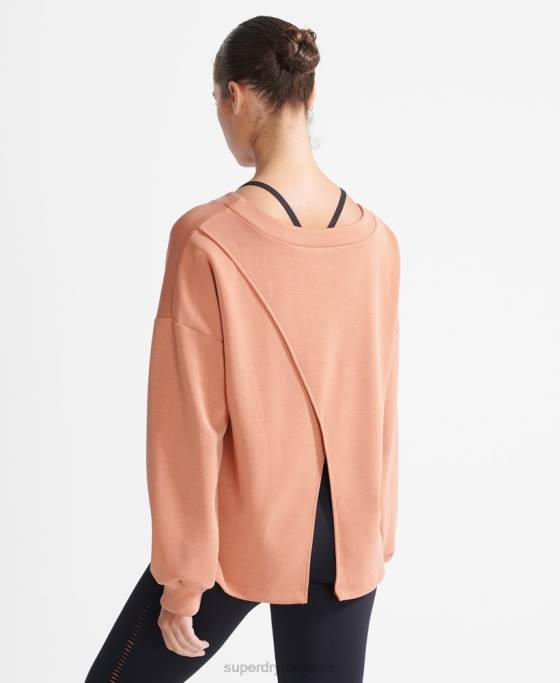 Superdry hanorac flex relaxat pentru echipaj îmbrăcăminte maro femei JX0Z5918