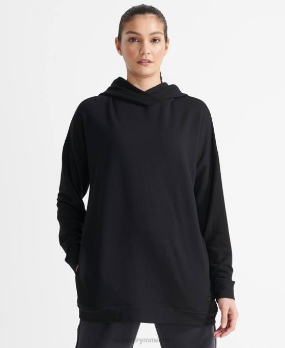 Superdry hanorac flex relaxat îmbrăcăminte negru femei JX0Z6080