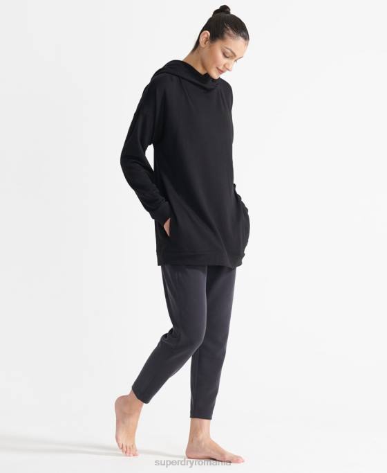 Superdry hanorac flex relaxat îmbrăcăminte negru femei JX0Z6080