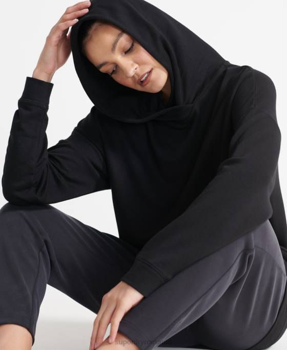 Superdry hanorac flex relaxat îmbrăcăminte negru femei JX0Z6080