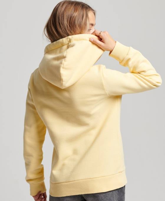 Superdry hanorac floral cu logo vintage bunuri premium îmbrăcăminte galben femei JX0Z3271