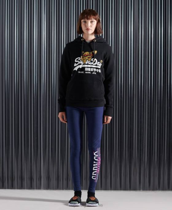 Superdry hanorac foto cu logo vintage nyc îmbrăcăminte negru femei JX0Z3503