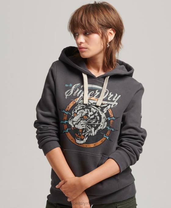 Superdry hanorac grafic boho îmbrăcăminte gri femei JX0Z6153