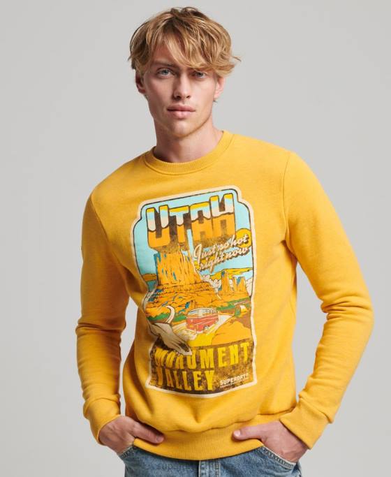 Superdry hanorac grafic carte poștală de călătorie îmbrăcăminte aur bărbați JX0Z5079