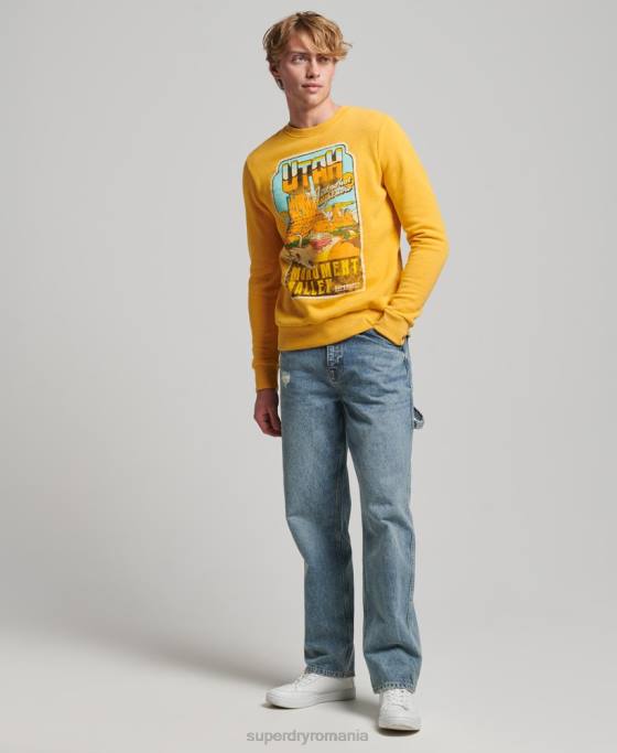 Superdry hanorac grafic carte poștală de călătorie îmbrăcăminte aur bărbați JX0Z5079